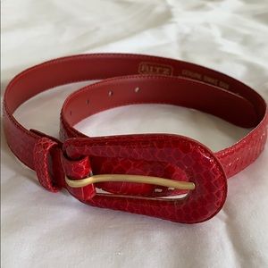 Red Snake Skin Belt